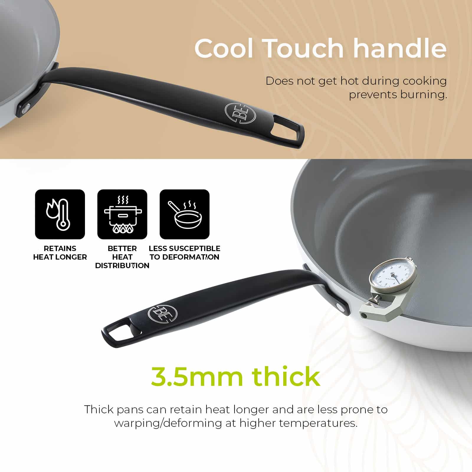 BE Living Essential Stekepannesett 2 deler &#8211; Hvit - product photo