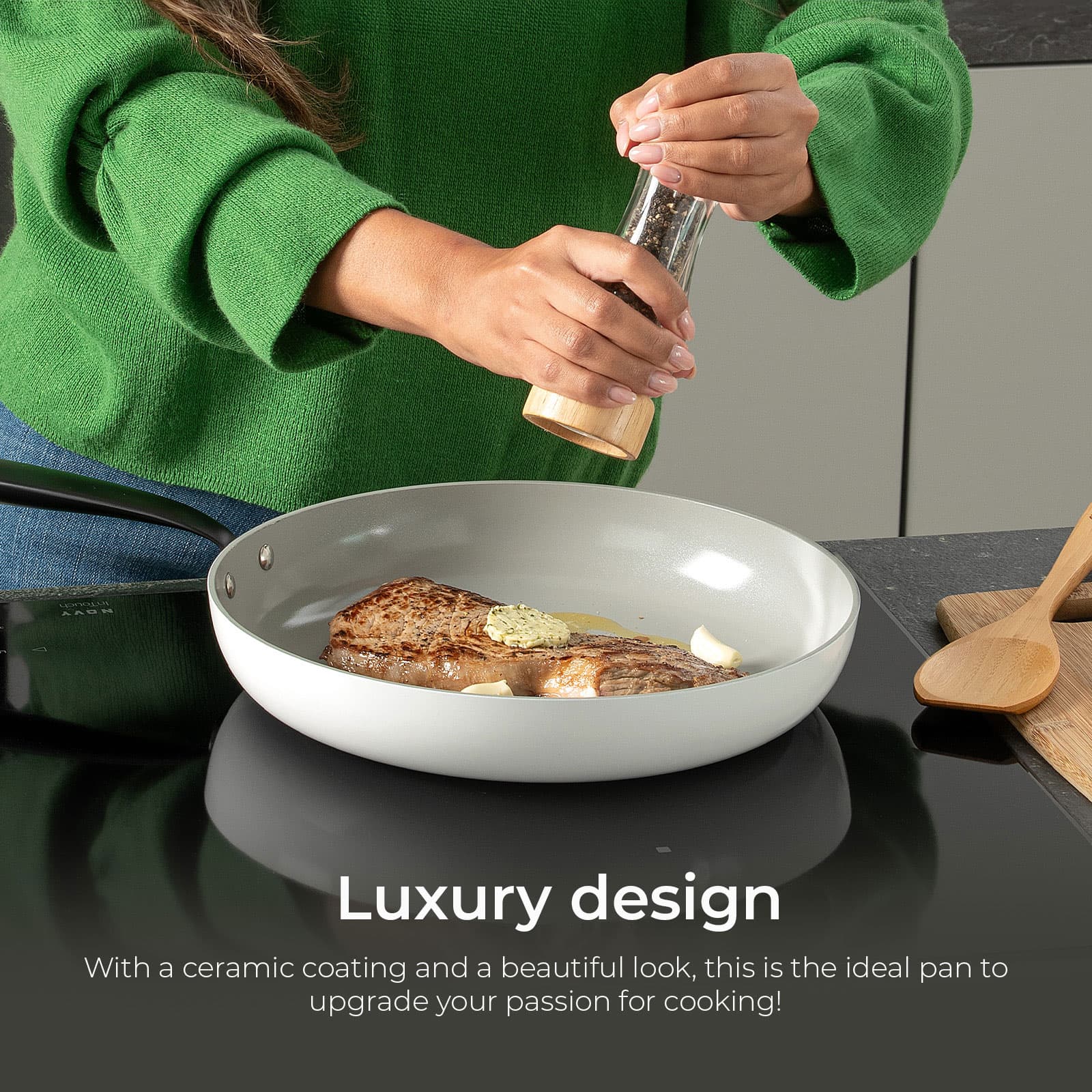 BE Living Essential Stekepannesett 2 deler &#8211; Hvit - product photo