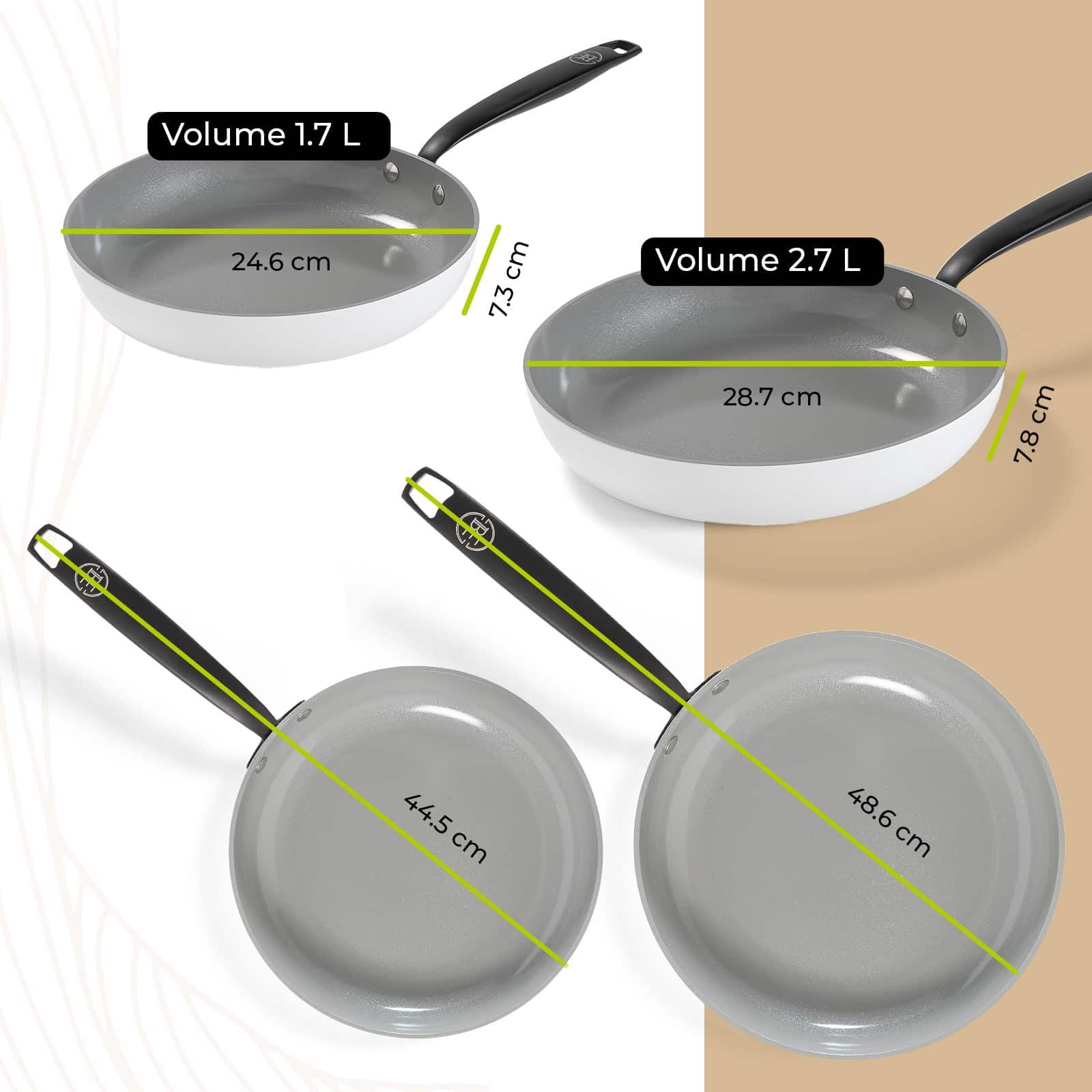 BE Living Essential Stekepannesett 2 deler &#8211; Hvit - product photo