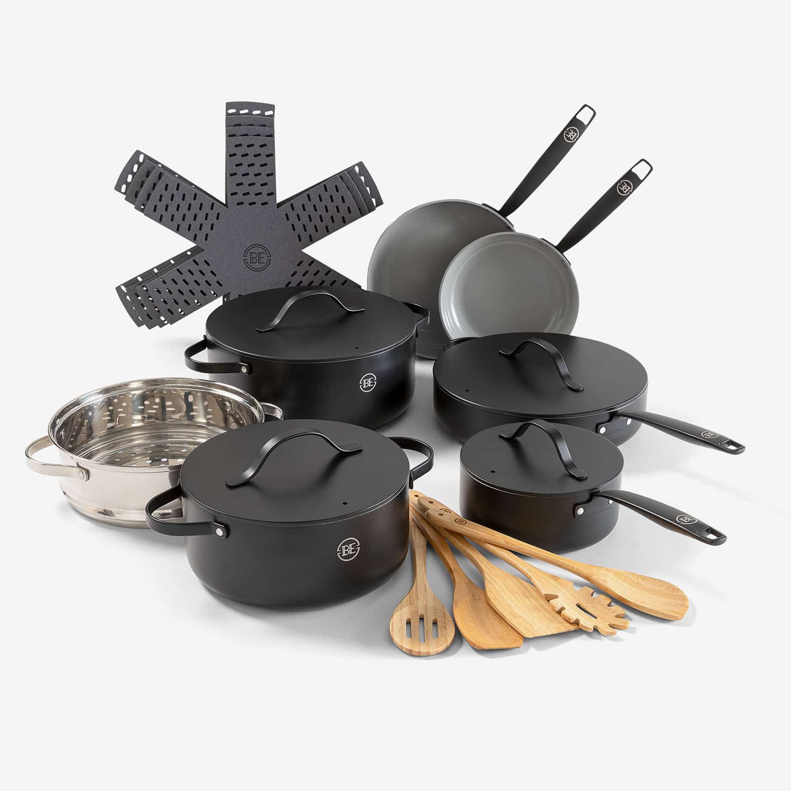 BE Living Essential Grytesett 20 deler &#8211; Matt Svart - product photo